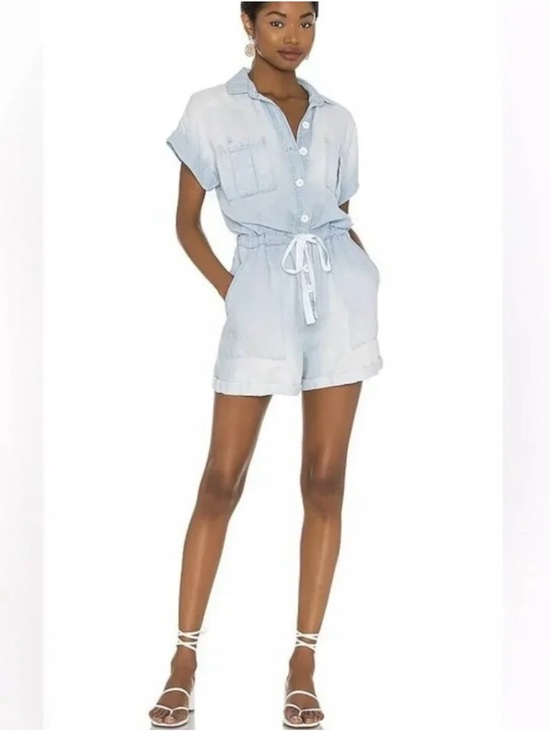Anthropologie Pants - Cloth & Stone Anthropologie Sz S Relaxed Chambray Utility Romper Drawstring